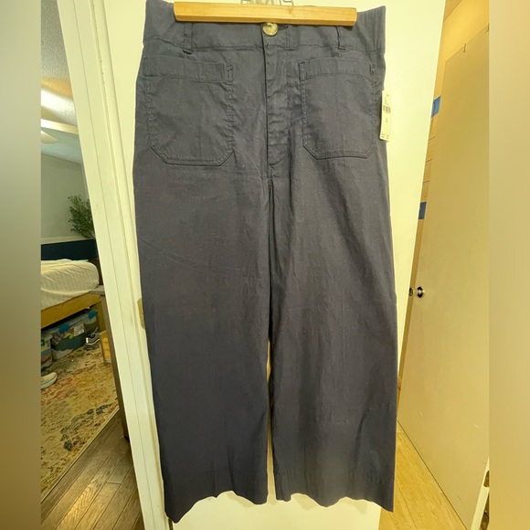 NWT Anthropologie Wide Leg Trousers Navy Size 32 - Picture 9 of 15